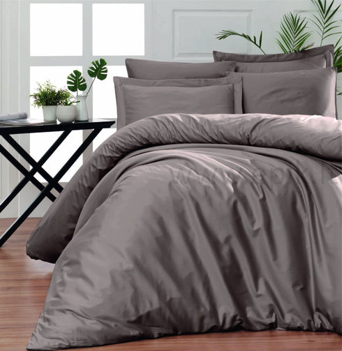 Vienspalvio Luxury satino patalynės komplektas "Ash Levanda Bed", sodri pelenų su violetiniu atspalviu